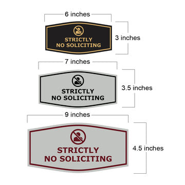 Fancy Strictly No Soliciting Wall or Door Sign